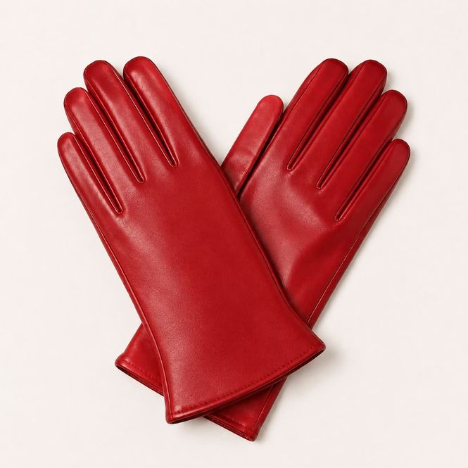 Hovedbilde Red Leather Gloves