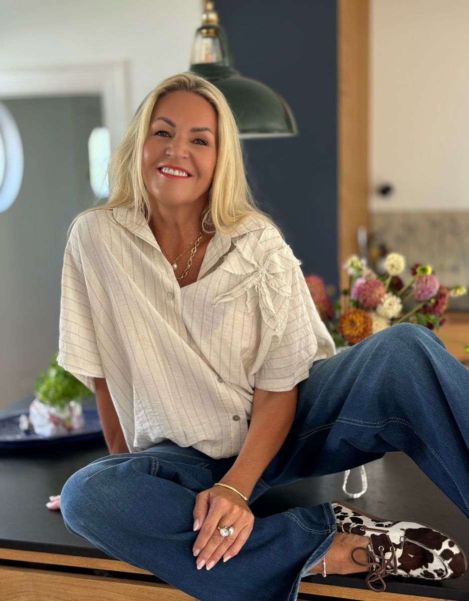 Striped Flower Blouse 
