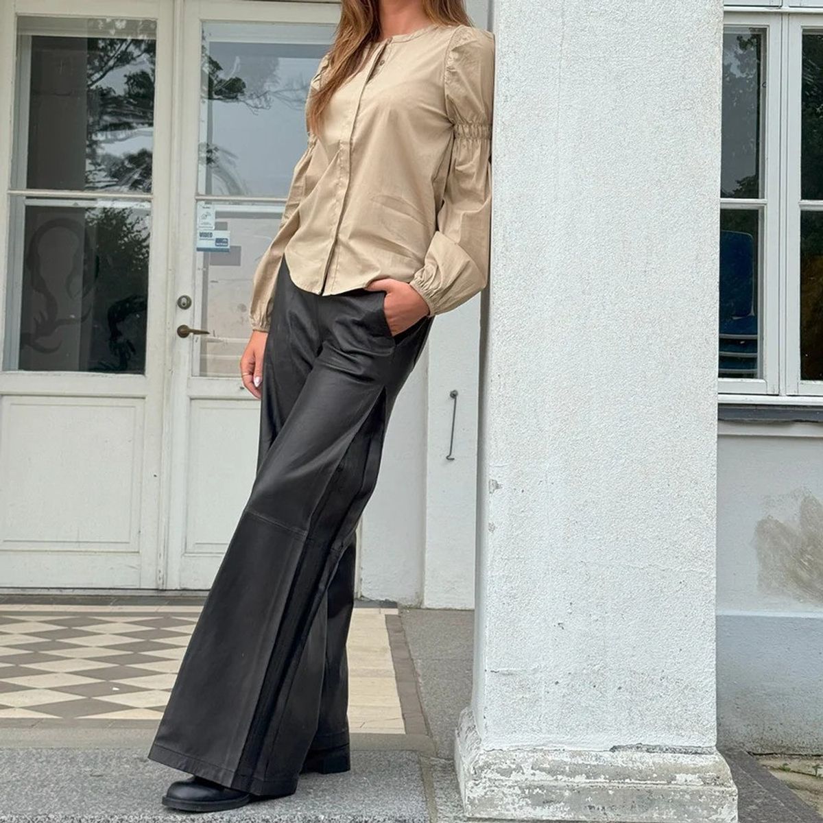 Mia Loose Leather Pant Depeche